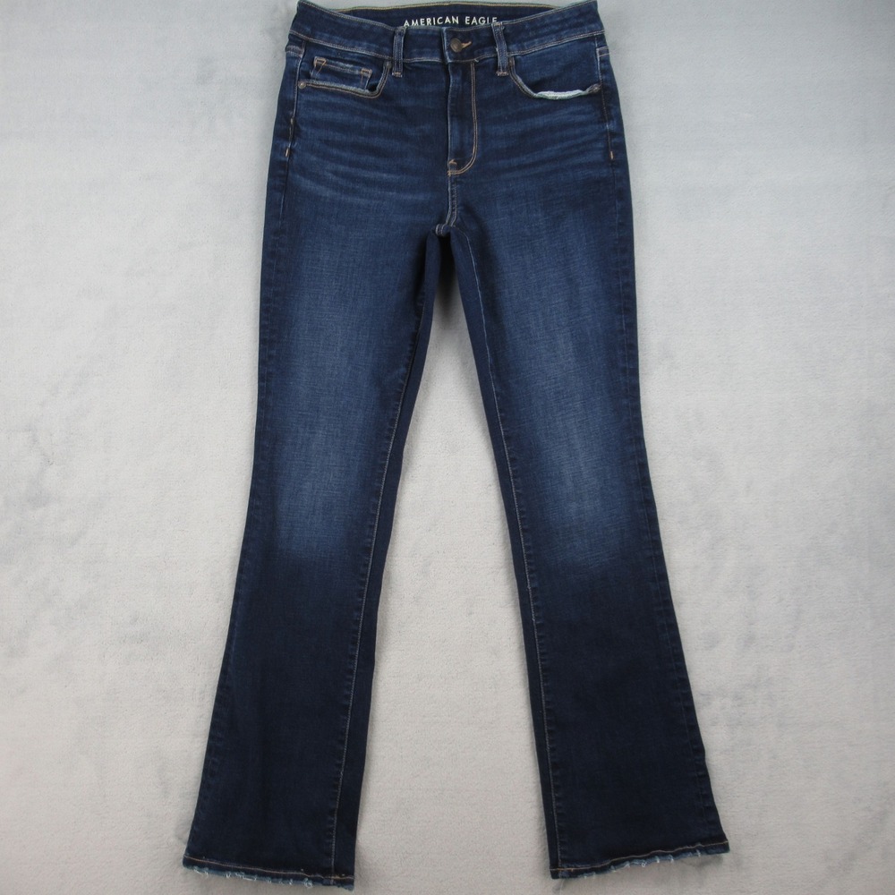 American Eagle High-Rise Skinny Kick Jeans Womens 6 Blue Stretch Dark Wash